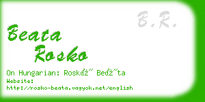 beata rosko business card